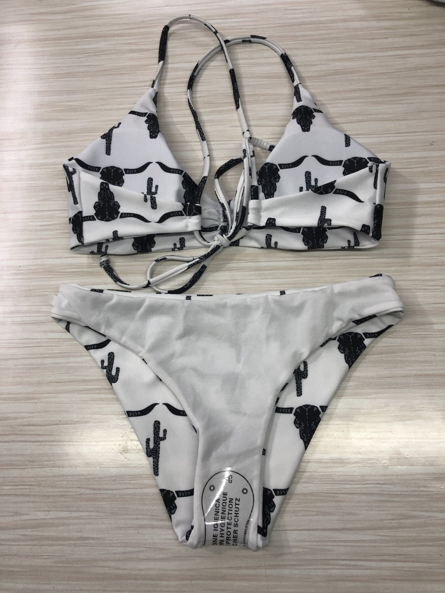 European And American Sexy Bikini Cactus Print Bikini Swimsuit