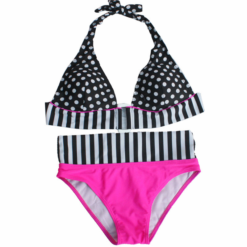 Polka Dot Print Fashion Bikini Women's Split Swimsuit