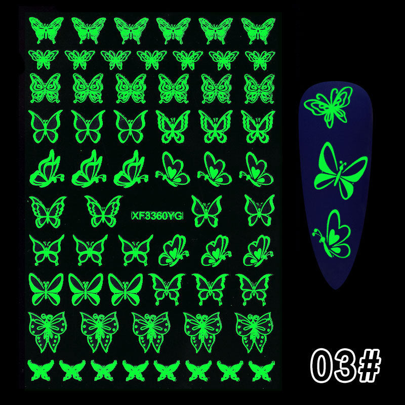 Halloween Party Luminous Adhesive Nail Stickers