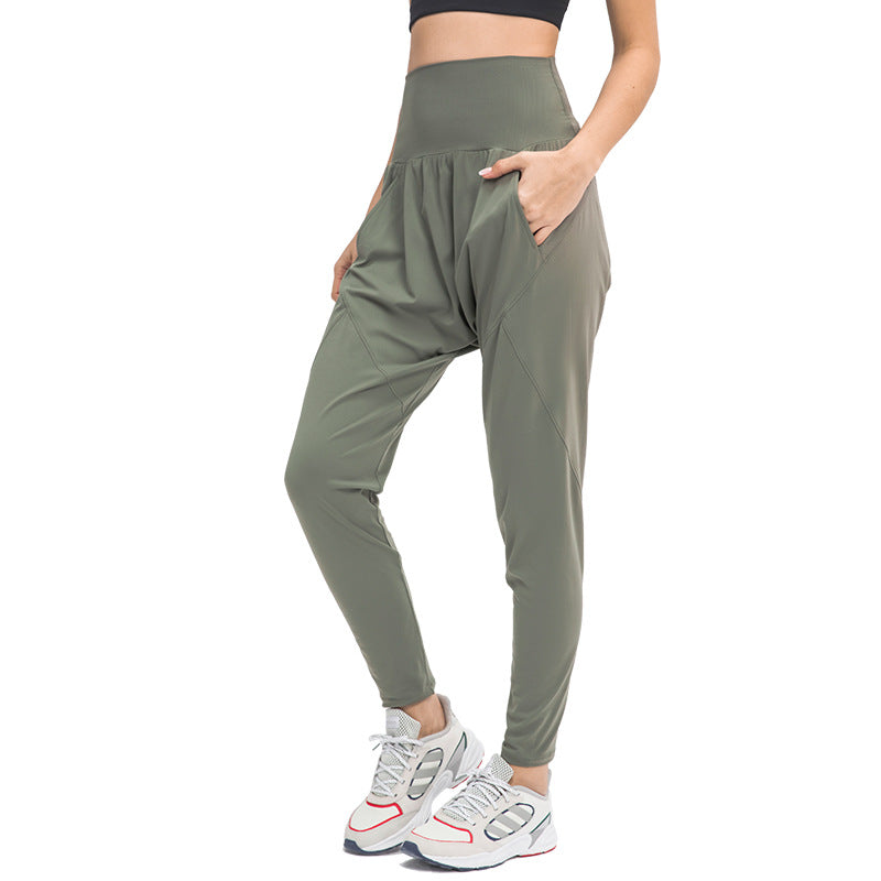 Summer New Outdoor Sports Running Fitness Yoga Pants Lightweight Casual Stretch Nine-Point Harlan Carrot Pants Women