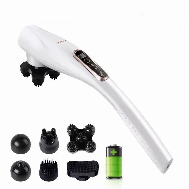 Electric Handheld Massager 6 Head Body Kneading Vibrating Massager Therapy Machine