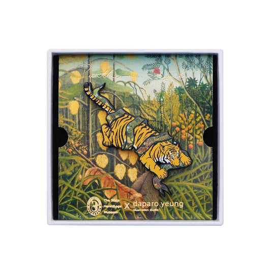 Rousseau'S Tiger Brooch Canvas Bag Hermitage Cooperation Famous Painting Art Enamel Badge Couple Jewelry Nutshell Store