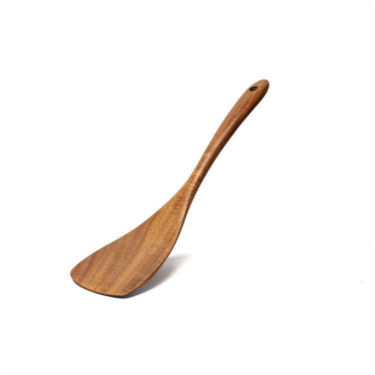 Acacia Wooden Spatula For Non-Stick Cookware Long Handle Wooden Spatula Wooden Spoon Wooden Soup Spoon Set