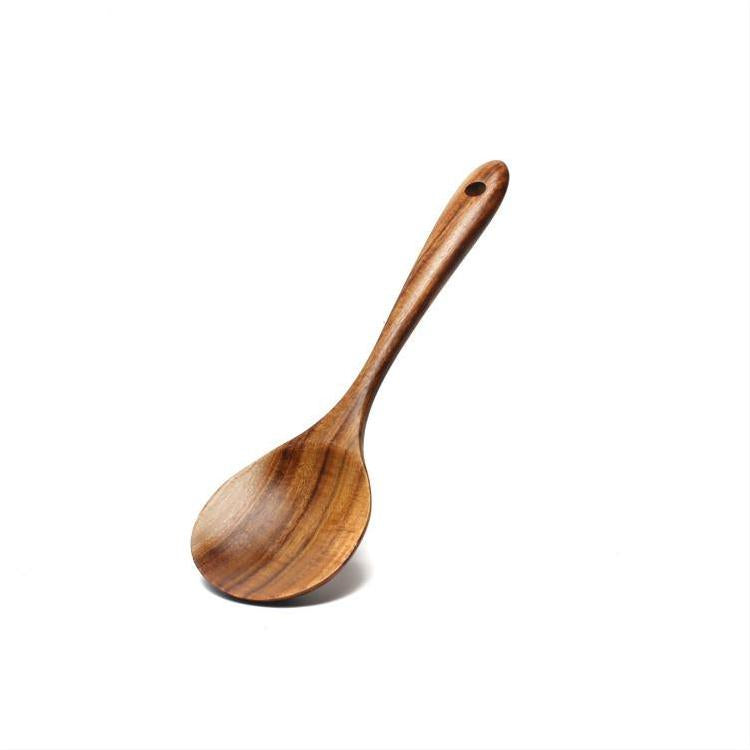 Acacia Wooden Spatula For Non-Stick Cookware Long Handle Wooden Spatula Wooden Spoon Wooden Soup Spoon Set