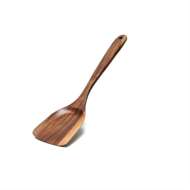 Acacia Wooden Spatula For Non-Stick Cookware Long Handle Wooden Spatula Wooden Spoon Wooden Soup Spoon Set