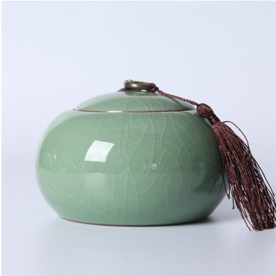 Large Size Storage Jar Handmade Ceramic Tea Set Portable Pu'Er Tea Sealed Cans Large Tea Cans