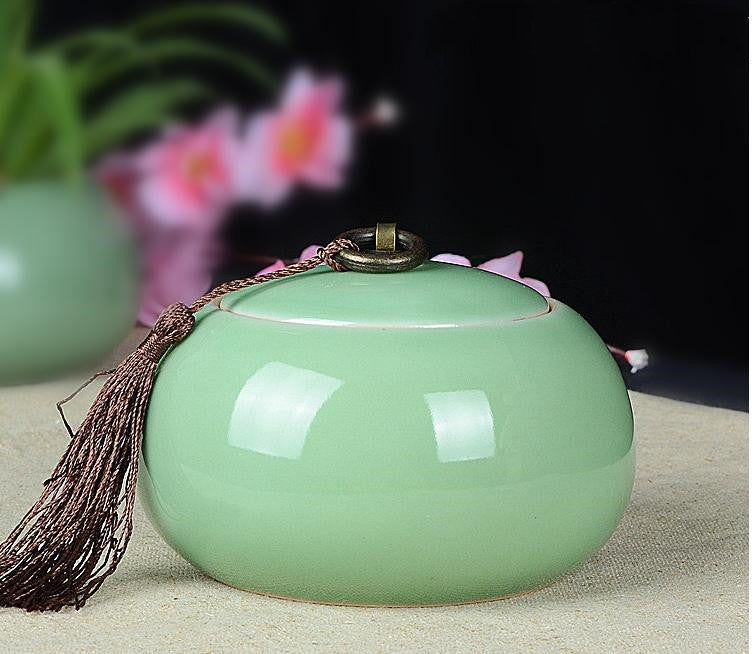 Large Size Storage Jar Handmade Ceramic Tea Set Portable Pu'Er Tea Sealed Cans Large Tea Cans