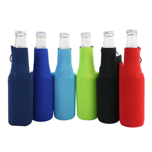 Neoprene Beer Bottle Protective Bottle Cooler Custom Neoprene Red Wine Cooler 330ML Zipper Cooler