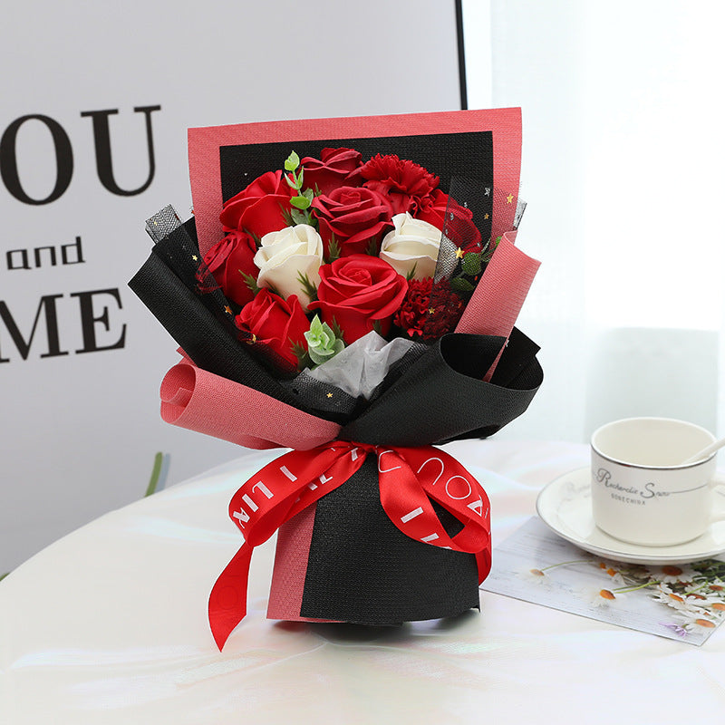 Nelke Seife Blume Simulation Rose Bouquet Muttertag 520 Valentinstag Geschenk für Freundin Lehrer