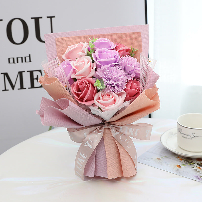 Nelke Seife Blume Simulation Rose Bouquet Muttertag 520 Valentinstag Geschenk für Freundin Lehrer