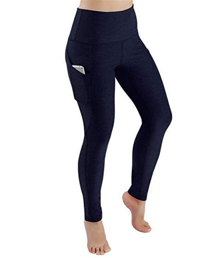 Spring New Women's High Waist Tight-fitting Side Pocket Yoga Sports Fitness Pants