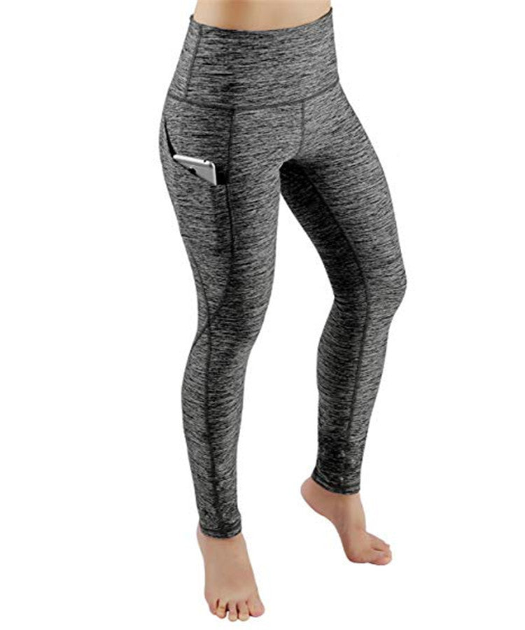 Spring New Women's High Waist Tight-fitting Side Pocket Yoga Sports Fitness Pants