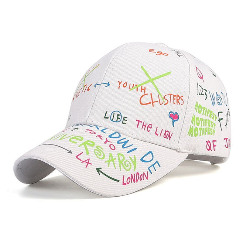 New WHAT Graffiti Baseball Cap Hip Hop Tide Hat Summer Travel Shade Caps Men Women Outdoor Sports Casual Hats Snapback Hats Gorr