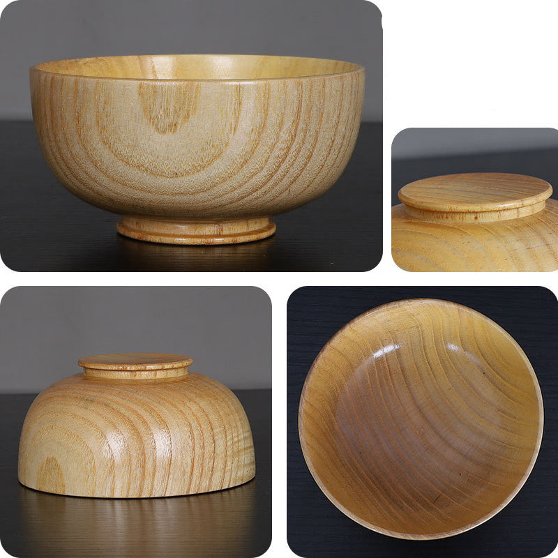 Unpainted And Wax-Free Wooden Bowl