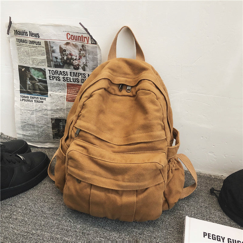 Student Backpack Female European And American Fashion Washed Rucksack