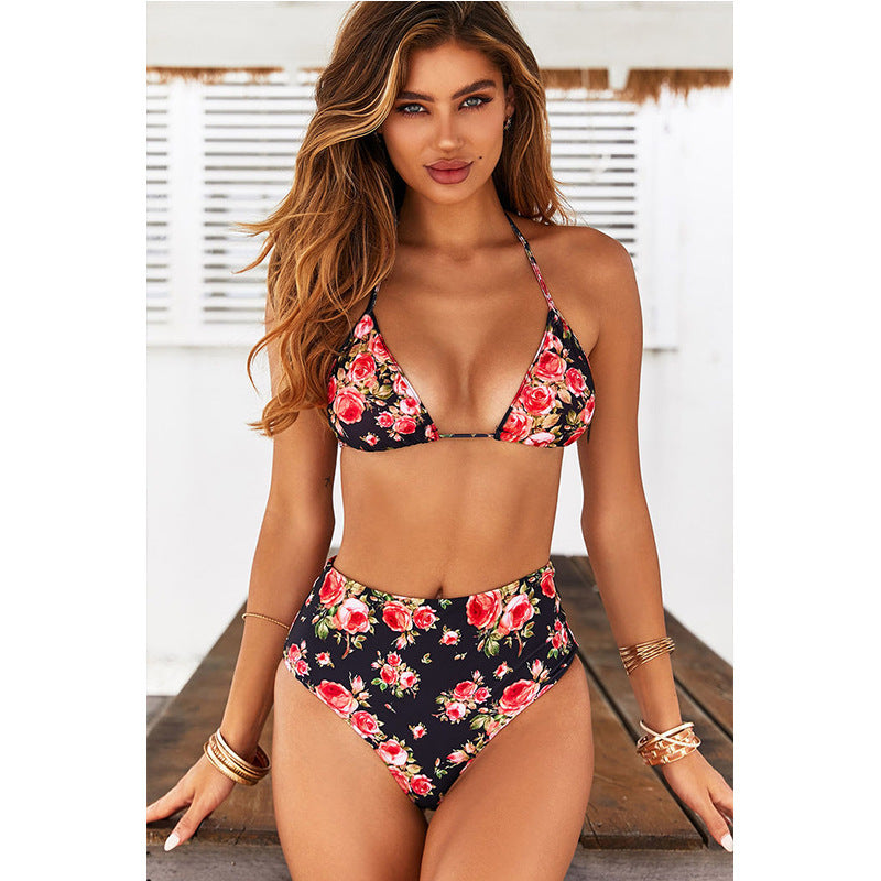 Sexy High Waist Split Swimsuit Women European And American Split High Waist Bikini