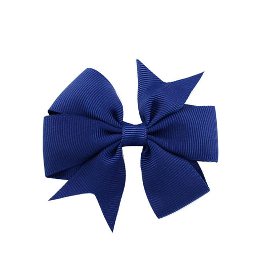 V-Shaped Ribbed Ribbon Hairpin Solid Color Bow Hairpin Children'S Headdress