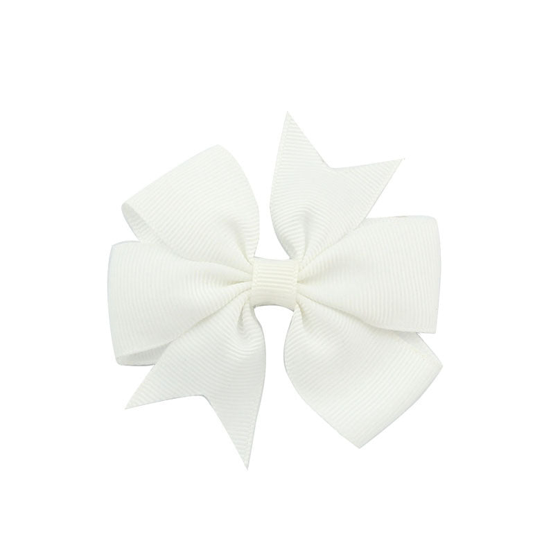 V-Shaped Ribbed Ribbon Hairpin Solid Color Bow Hairpin Children'S Headdress