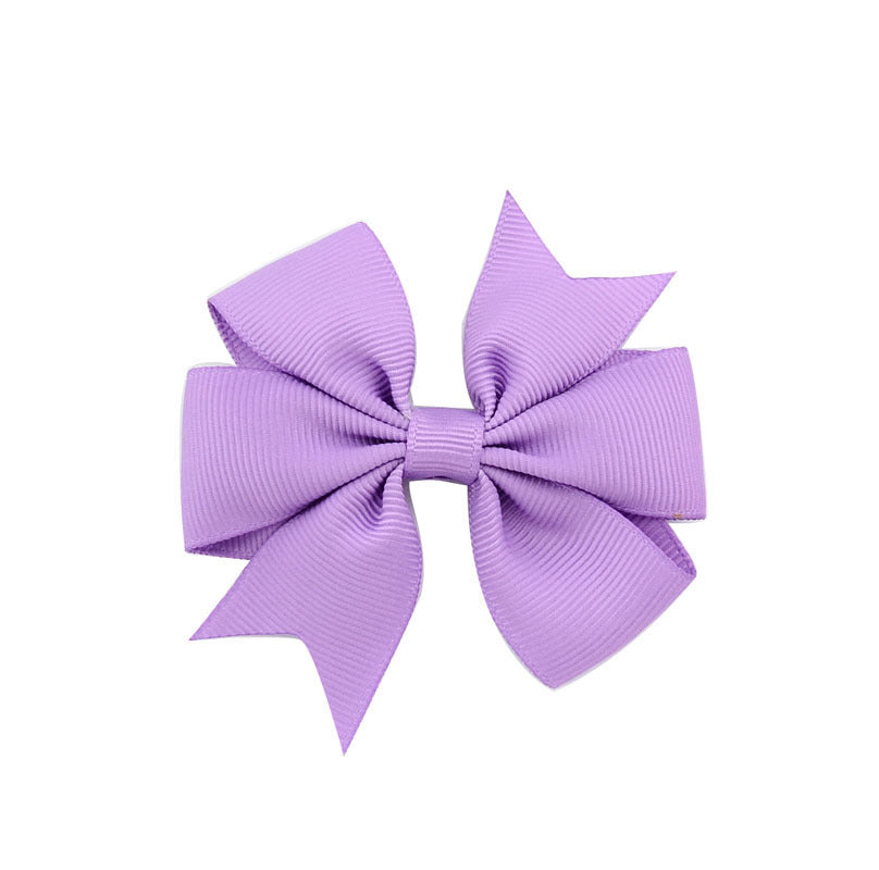 V-Shaped Ribbed Ribbon Hairpin Solid Color Bow Hairpin Children'S Headdress