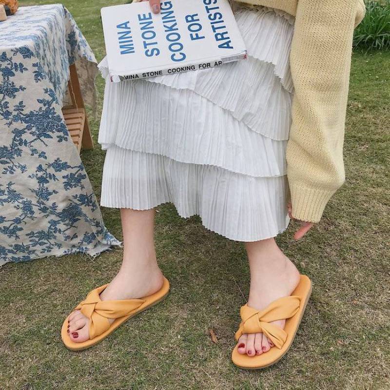 Summer Ins Net Red Fashion Slippers Beach Cross-Summer Flip-Flop Tide