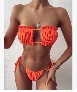 New Trend Fashion Hollow Sexy Bikini Skinny Swimsuit Thickened Thong Beach Bikini Suit