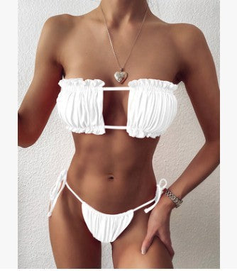 New Trend Fashion Hollow Sexy Bikini Skinny Swimsuit Thickened Thong Beach Bikini Suit