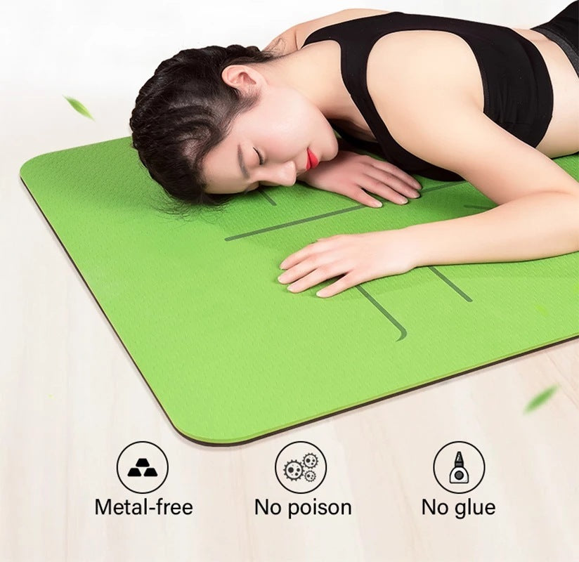 Exercise-Pad Non-Slip-Mat Position-Line Gymnastics Tpe Yoga Fitness Pilates Double-Layer