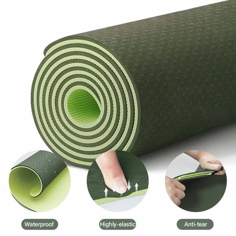 Exercise-Pad Non-Slip-Mat Position-Line Gymnastics Tpe Yoga Fitness Pilates Double-Layer