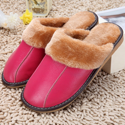 WinterWarm: New cowhide cotton slippers for couples, plush warmth in bulk.