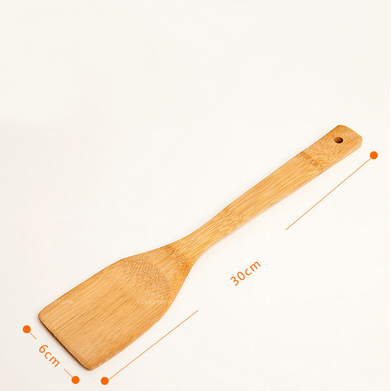 Bamboo Wooden Spoon Square Shovel Smokeless Spatula