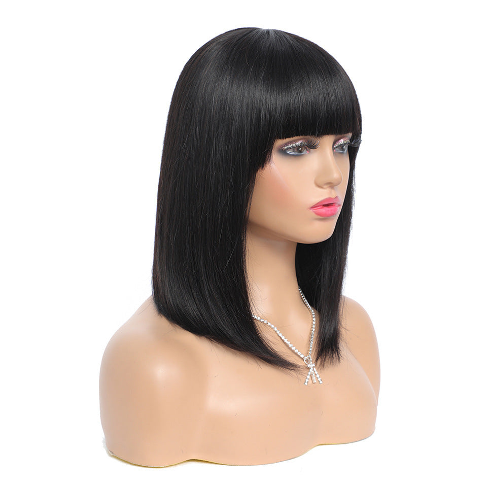 Women's Short Hair Series Real Hair Bob Headgear