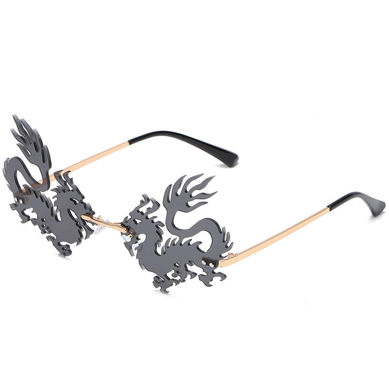 Rimless Dragon And Phoenix Sunglasses For Men And Women