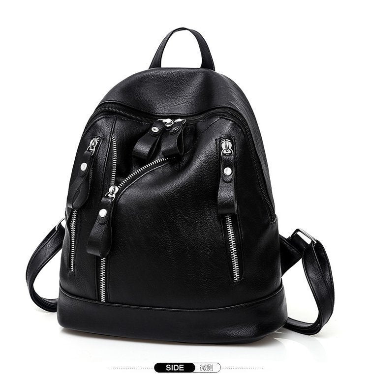 PU Leather Backpack Women Black Wateproof Rucksack Female School Bags Mochila Escolar Teenager Girls Sac a Dos Back Pack