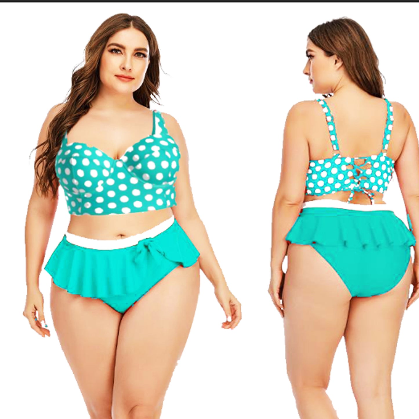 Large Plus Size Swimwear Female Push Up Bikini With Wave Women Bikini Set Two Pieces Swimsuit Bathing Suit Swim Beach Dress