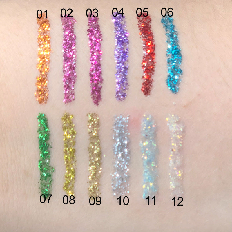 Color Eyeliner Glitter Pencil Women Party Smoky Sexy Eyes Liner Diamond Shining Glitter Eyeliner Makeup Cosmetics Beauty