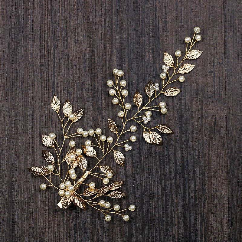 Golden Leaf Haarnadel Haar Zubehör Neue Hochzeit Kleid Braut Kopfschmuck