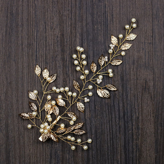 Golden Leaf Haarnadel Haar Zubehör Neue Hochzeit Kleid Braut Kopfschmuck