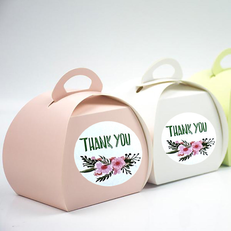 Thank Youi Round Flower Thank You Sticker Cross-border