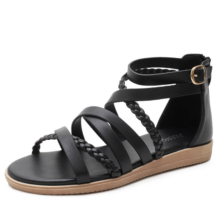 Sommer Geflochtene Römersandalen Damen