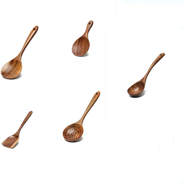 Acacia Wooden Spatula For Non-Stick Cookware Long Handle Wooden Spatula Wooden Spoon Wooden Soup Spoon Set