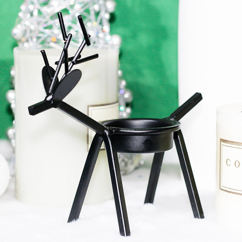 Christmas Deer Candlestick Creative Elk Bracket Candle Holder Deer Candlestick Iron