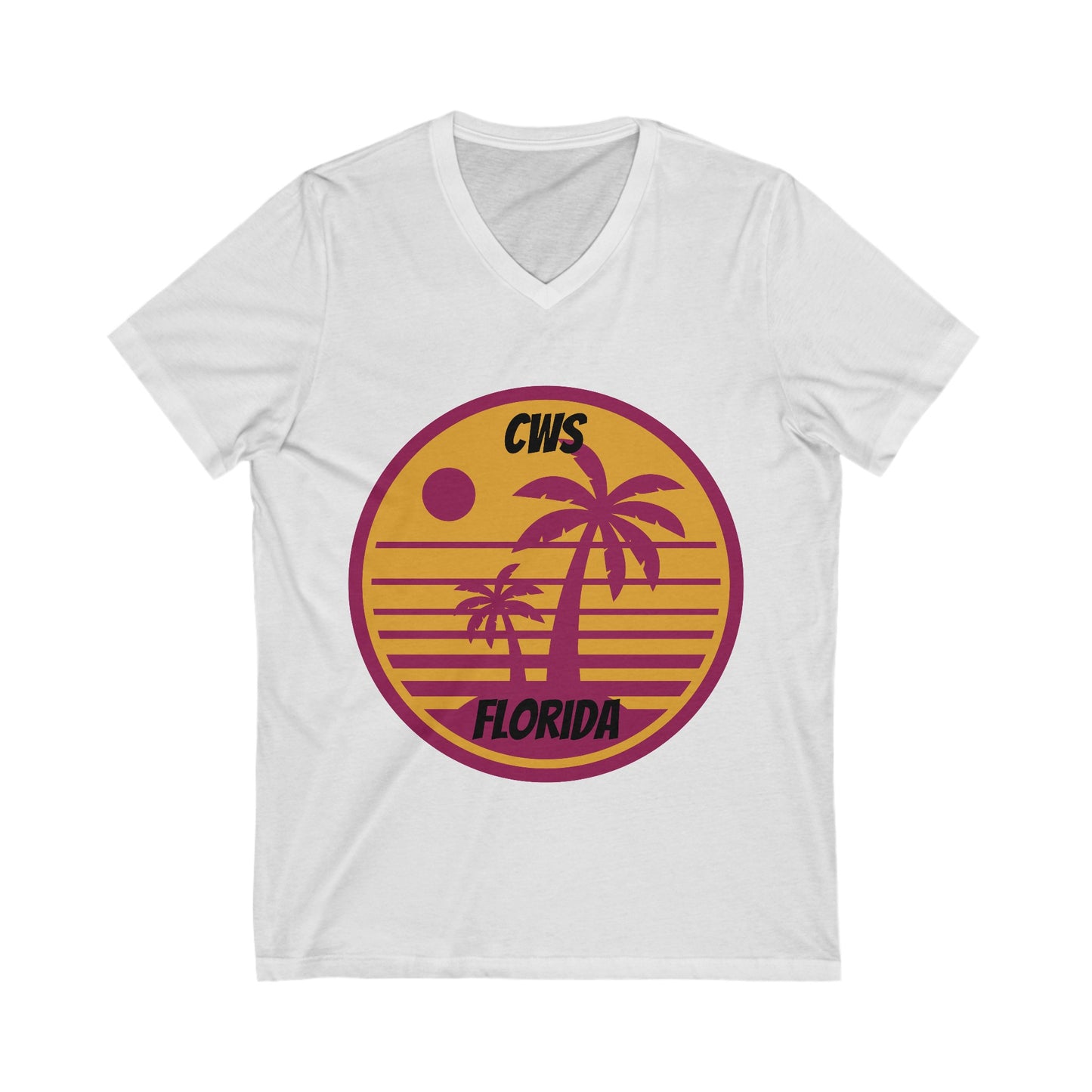 CWS Florida Palm Trees Unisex Jersey Short Sleeve V-Neck Tee By Cozy Winter Store (ships within USA only)