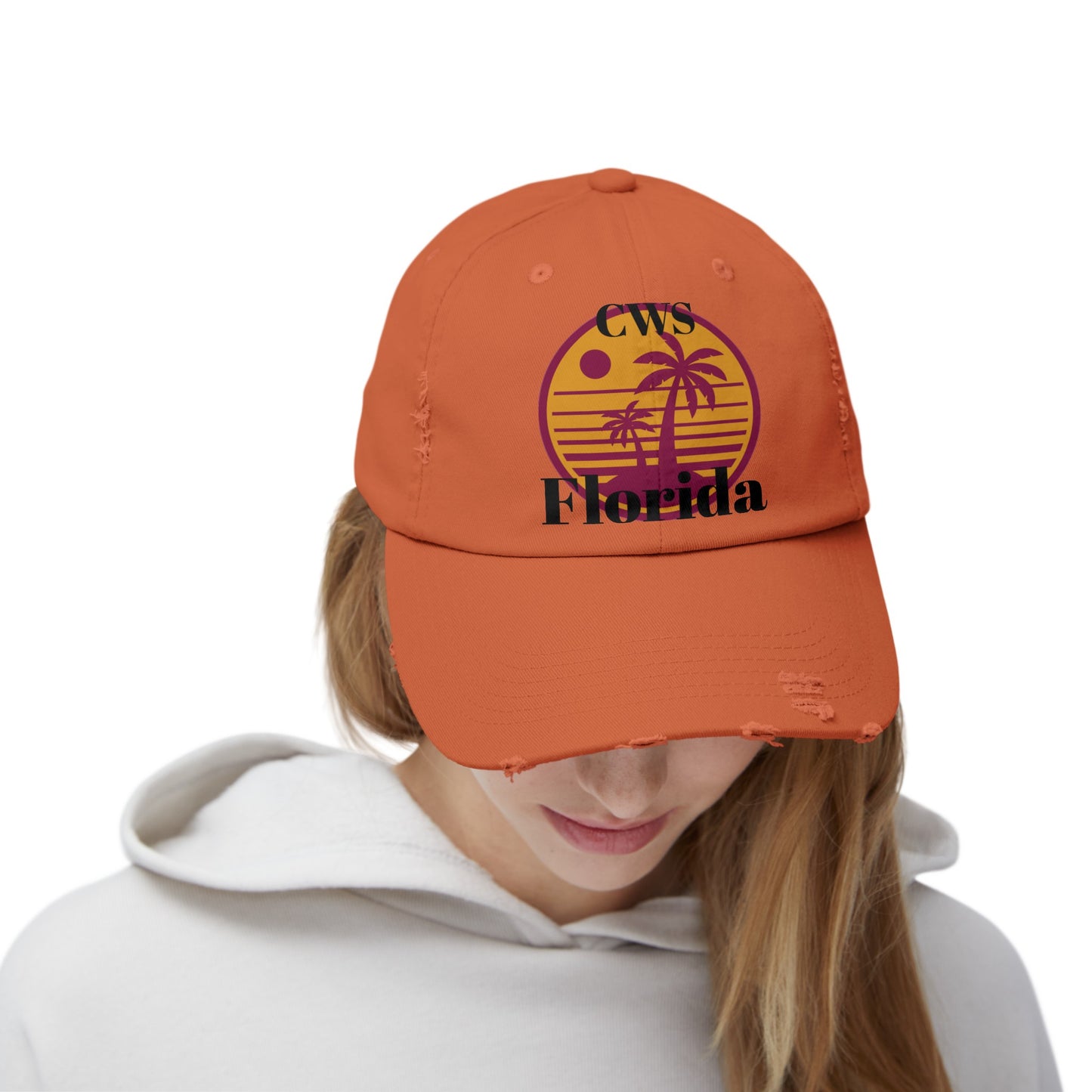 CWS Florida Unisex Distressed Cap By Cozy Winter Store (ships within USA only)