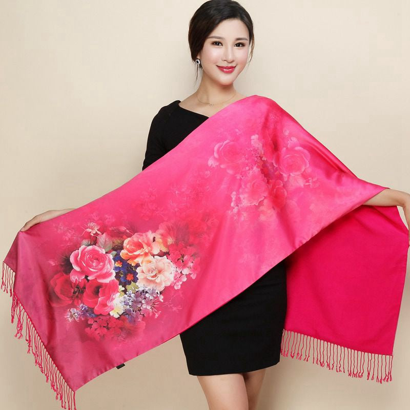 silk long silk shawl scarf