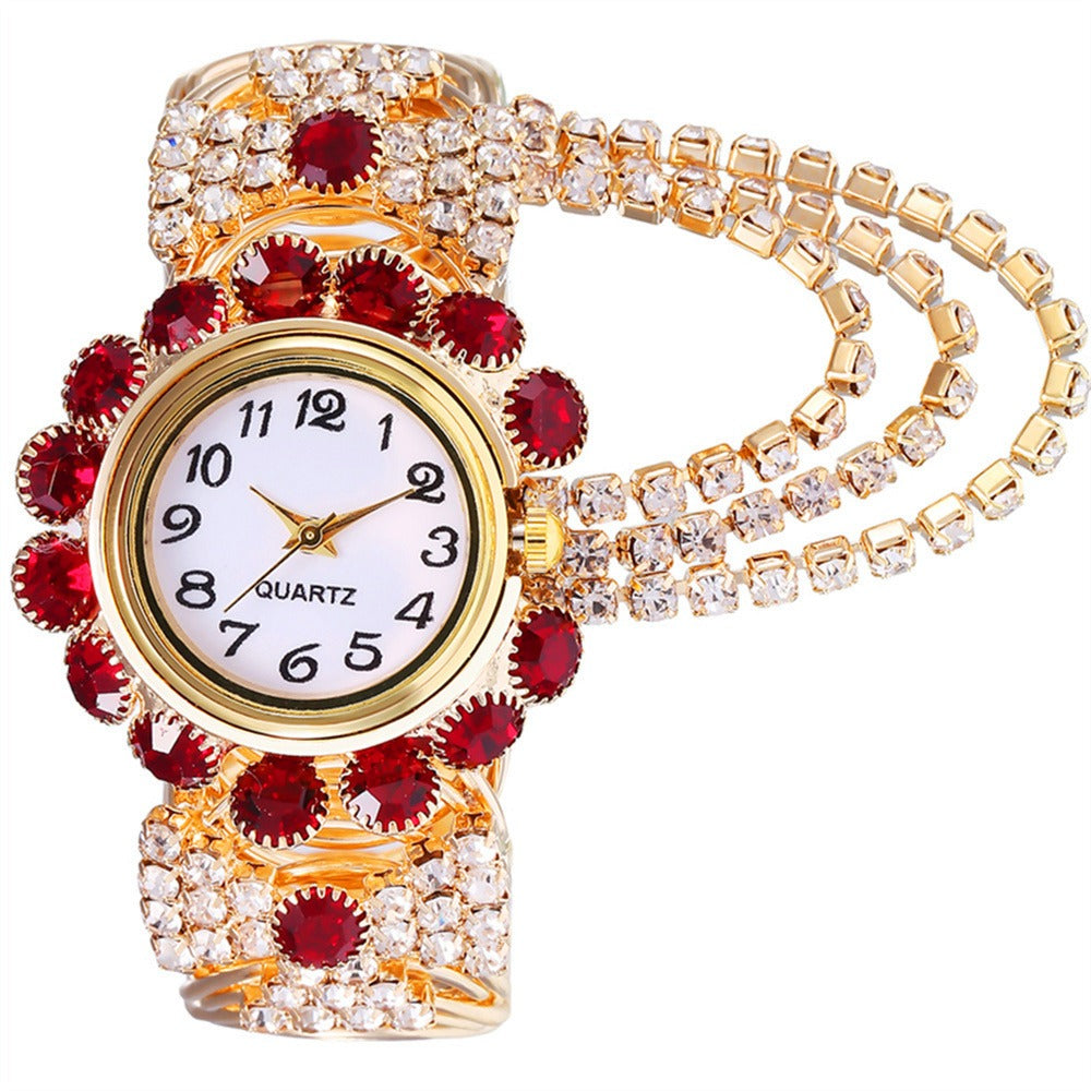 New trend and fashion women's watch with diamond inlaid digital quartz female bracelet watch