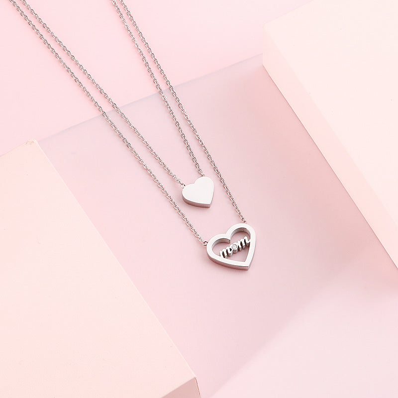 Heart Ladies Clavicle Chain Titanium Steel