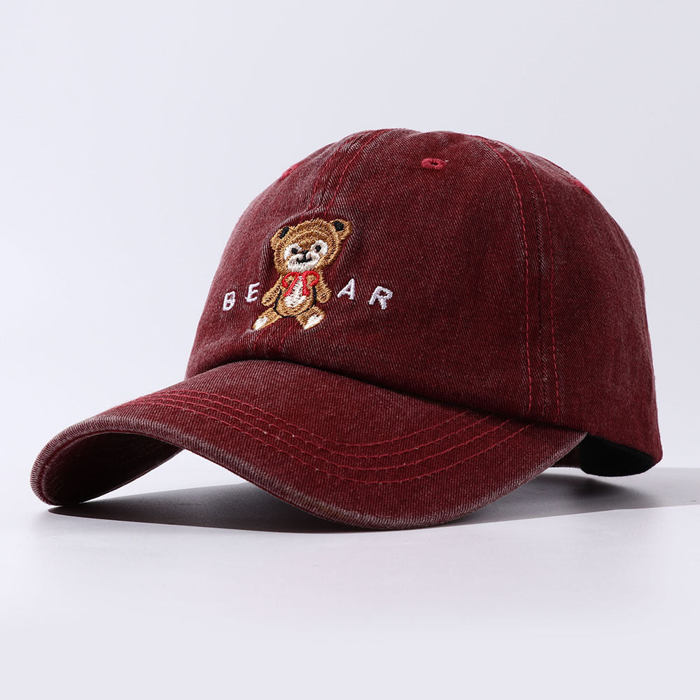 Women Cartoon Teddy Bear Embroidery Dad Hats