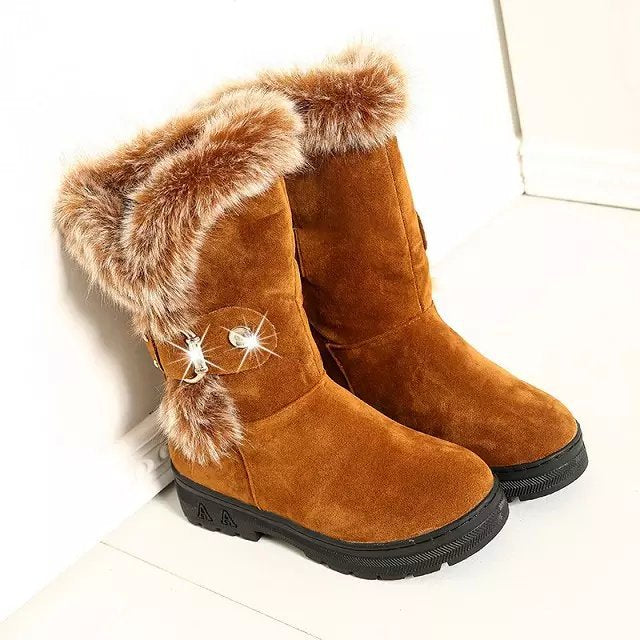 Thick bottom and plush fur boots