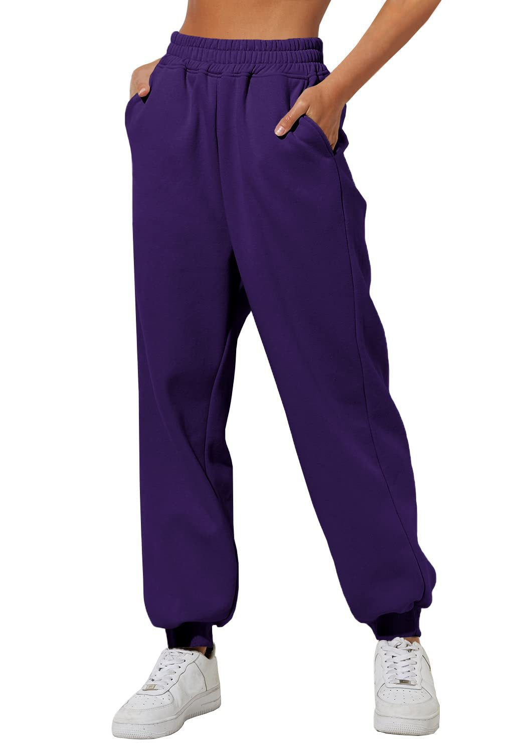 Comfort Chic: Women's High Waist Loose Track Pants - Casual Jogger with Belt Pocket