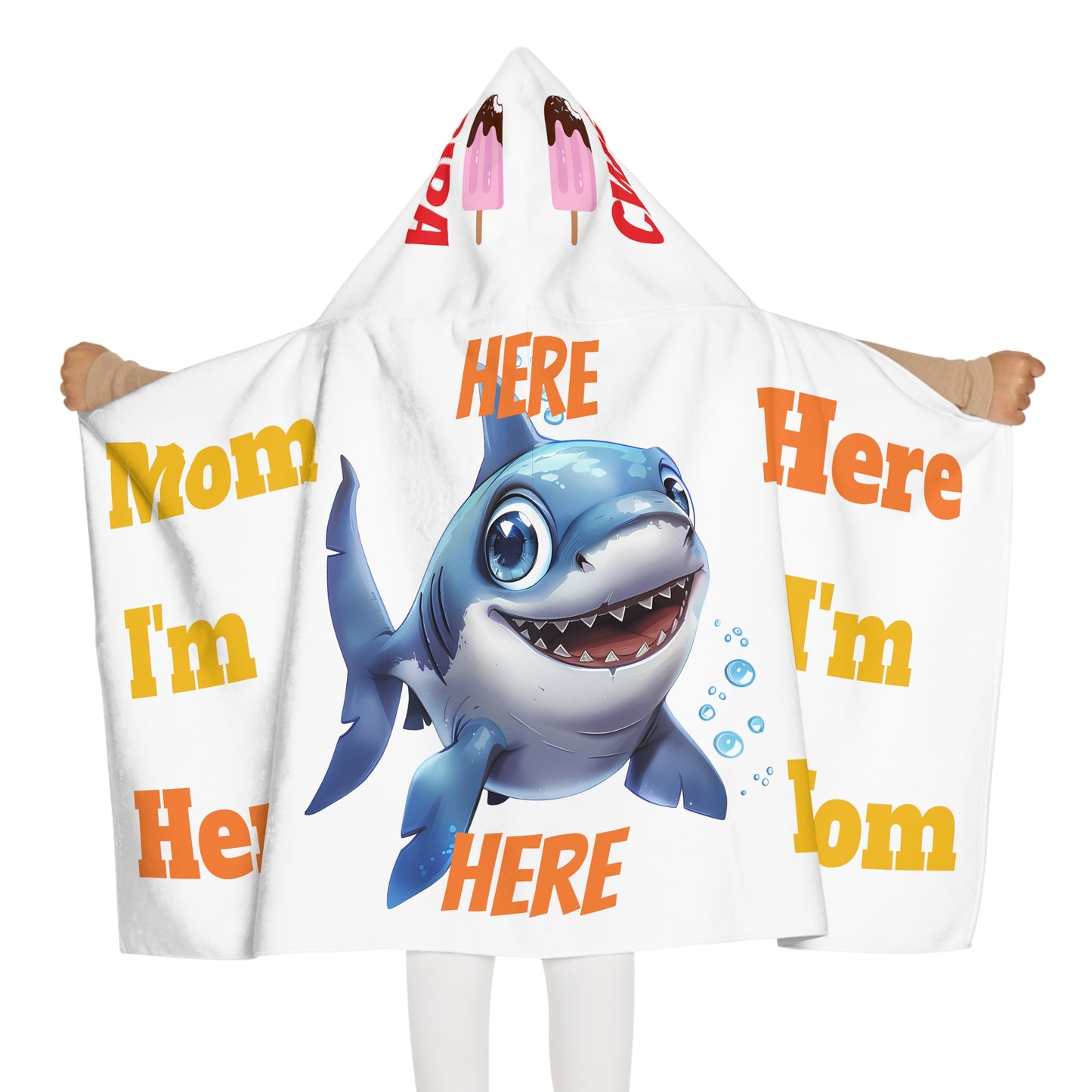 CWS Mom I'm Here Youth Hooded Towel By Cozy Winter Store